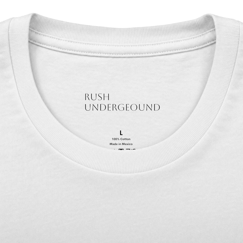 Underground Minimalist Graphic Tee — "Live With The Rush"