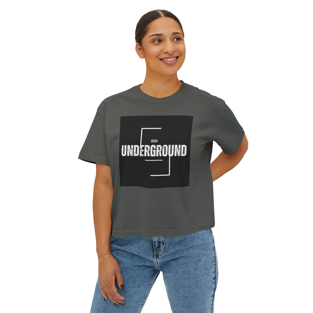 Underground Boxy Tee — Women's Minimalist Graphic Tee