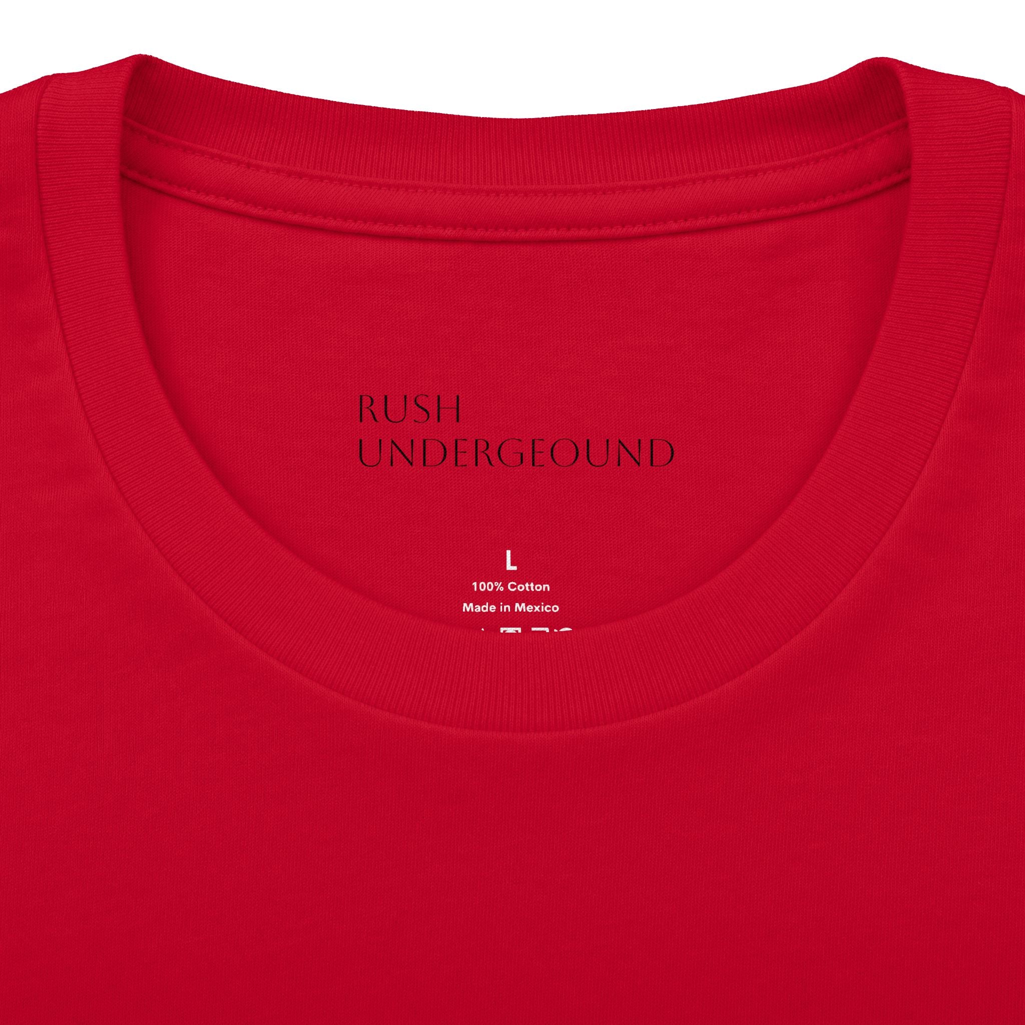 Underground Minimalist Graphic Tee — "Live With The Rush"