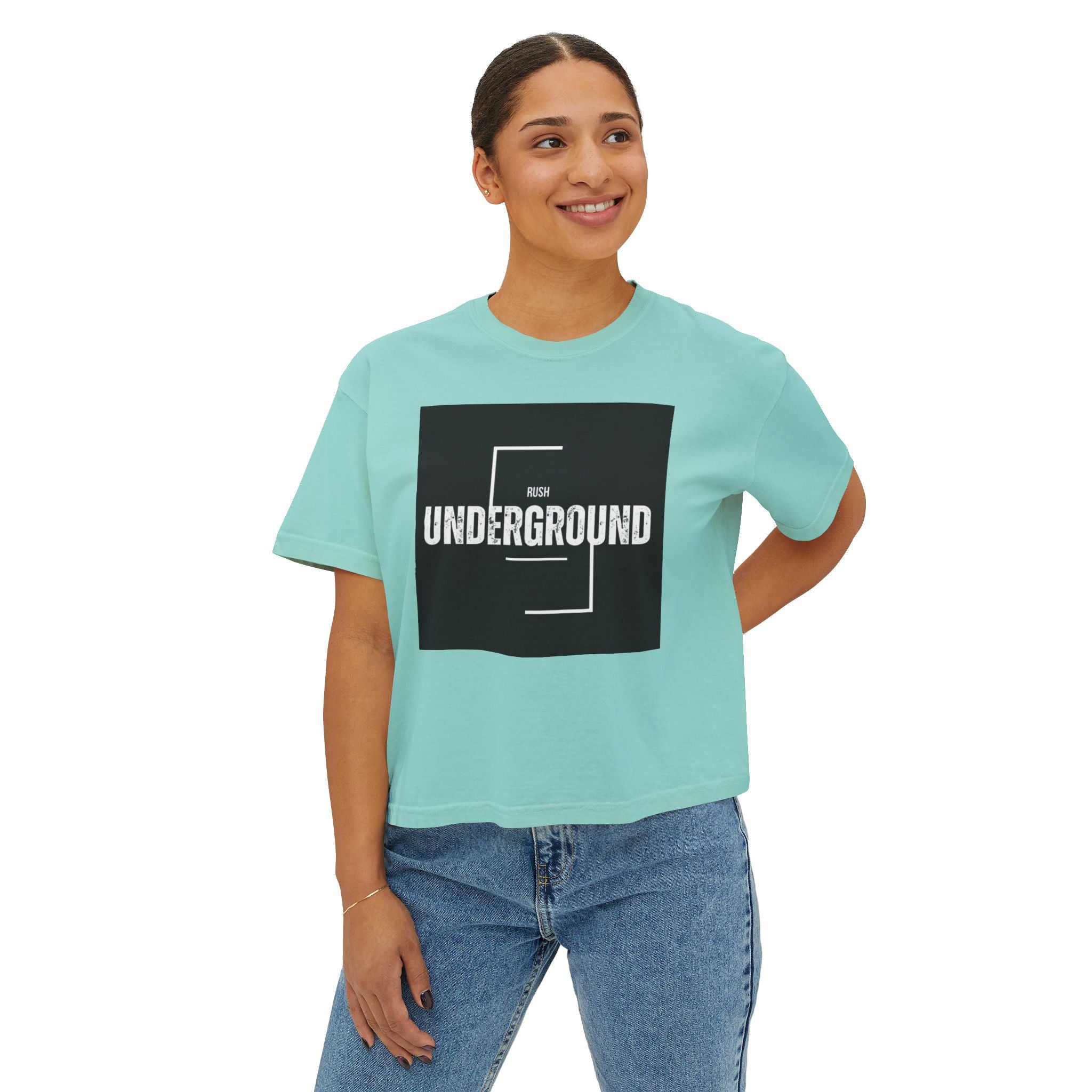 Underground Boxy Tee — Women's Minimalist Graphic Tee