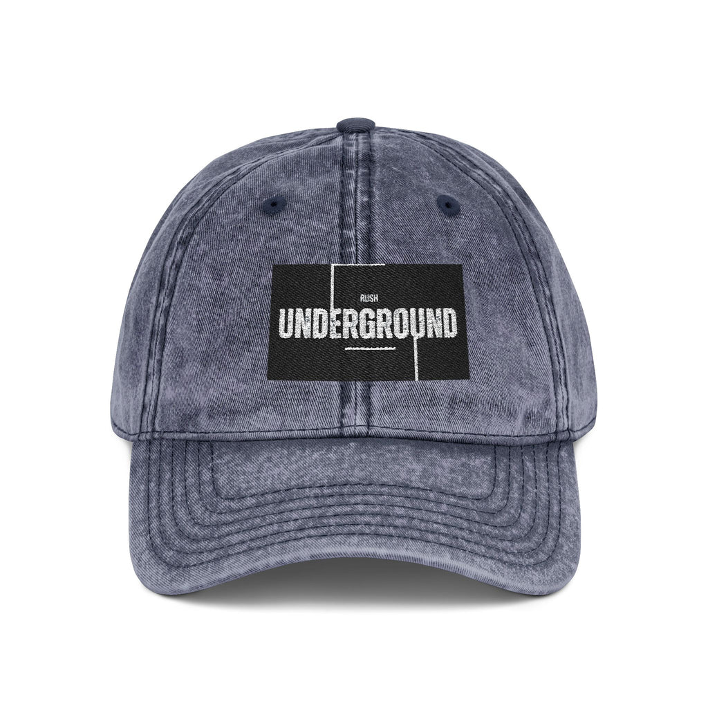 Vintage Embroidered Cap — 'Underground' Patch Distressed Baseball Hat