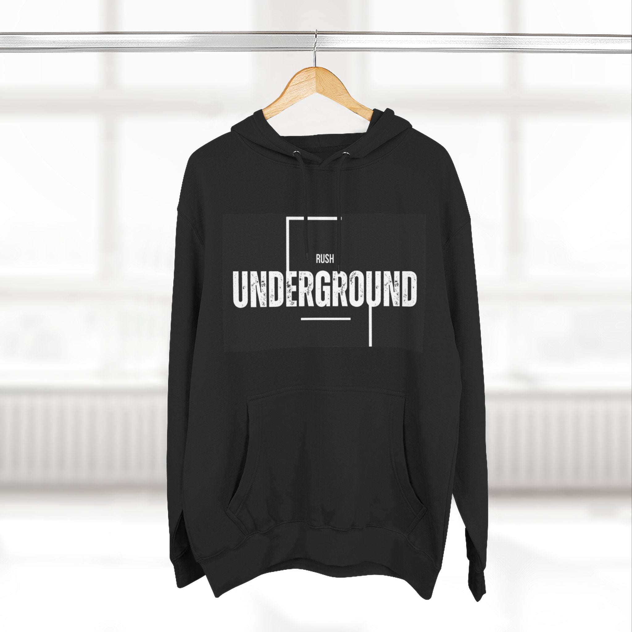 Underground Graphic Fleece Hoodie, Streetwear, Casual Style, Gift for Music Lovers, Comfortable Layering Piece, Unique Hoodie Design
