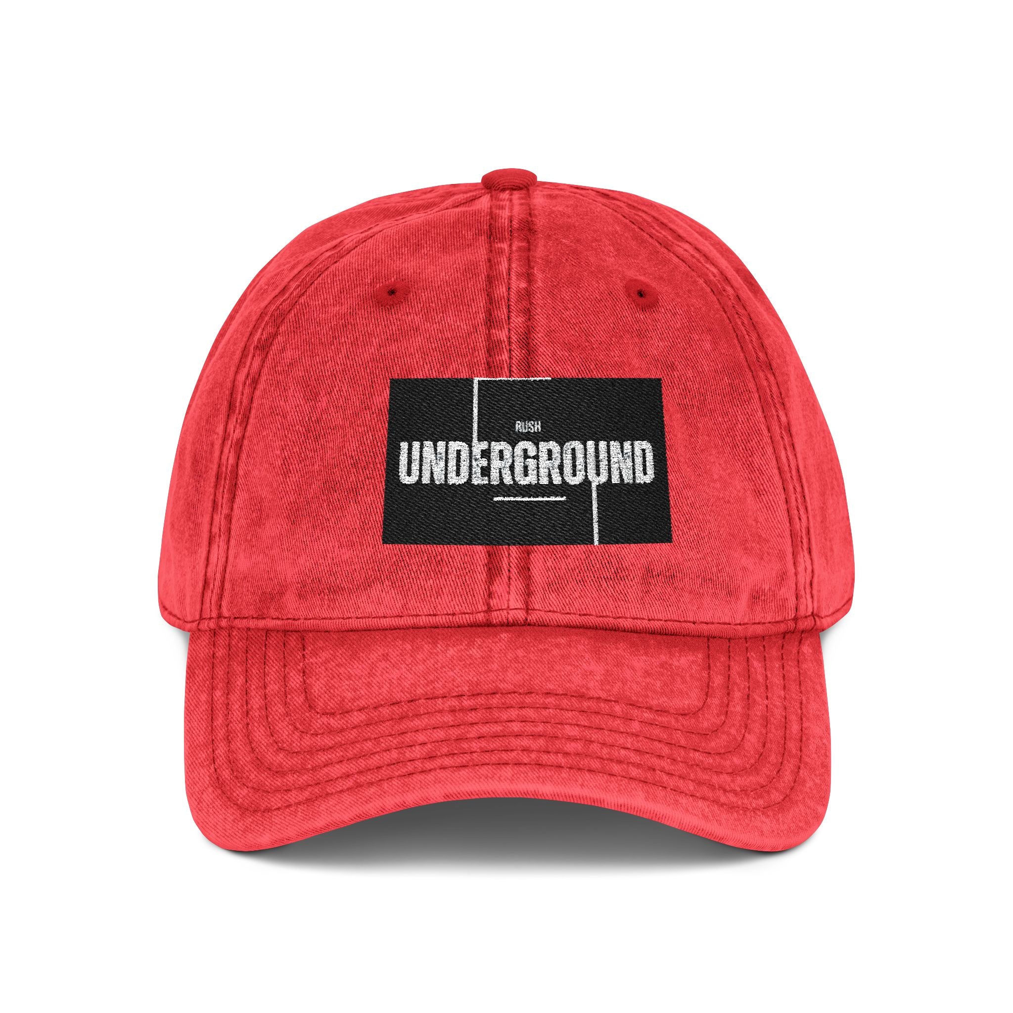 Vintage Embroidered Cap — 'Underground' Patch Distressed Baseball Hat