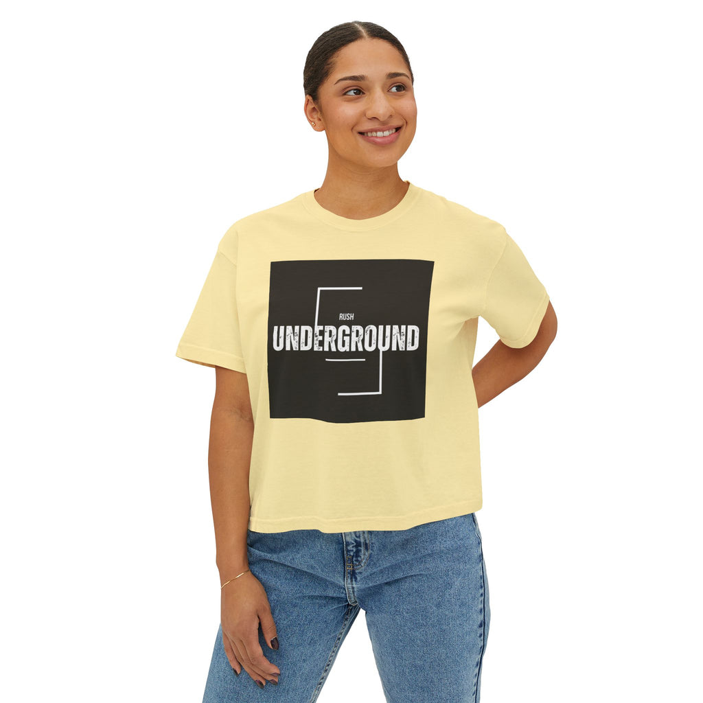 Underground Boxy Tee — Women's Minimalist Graphic Tee