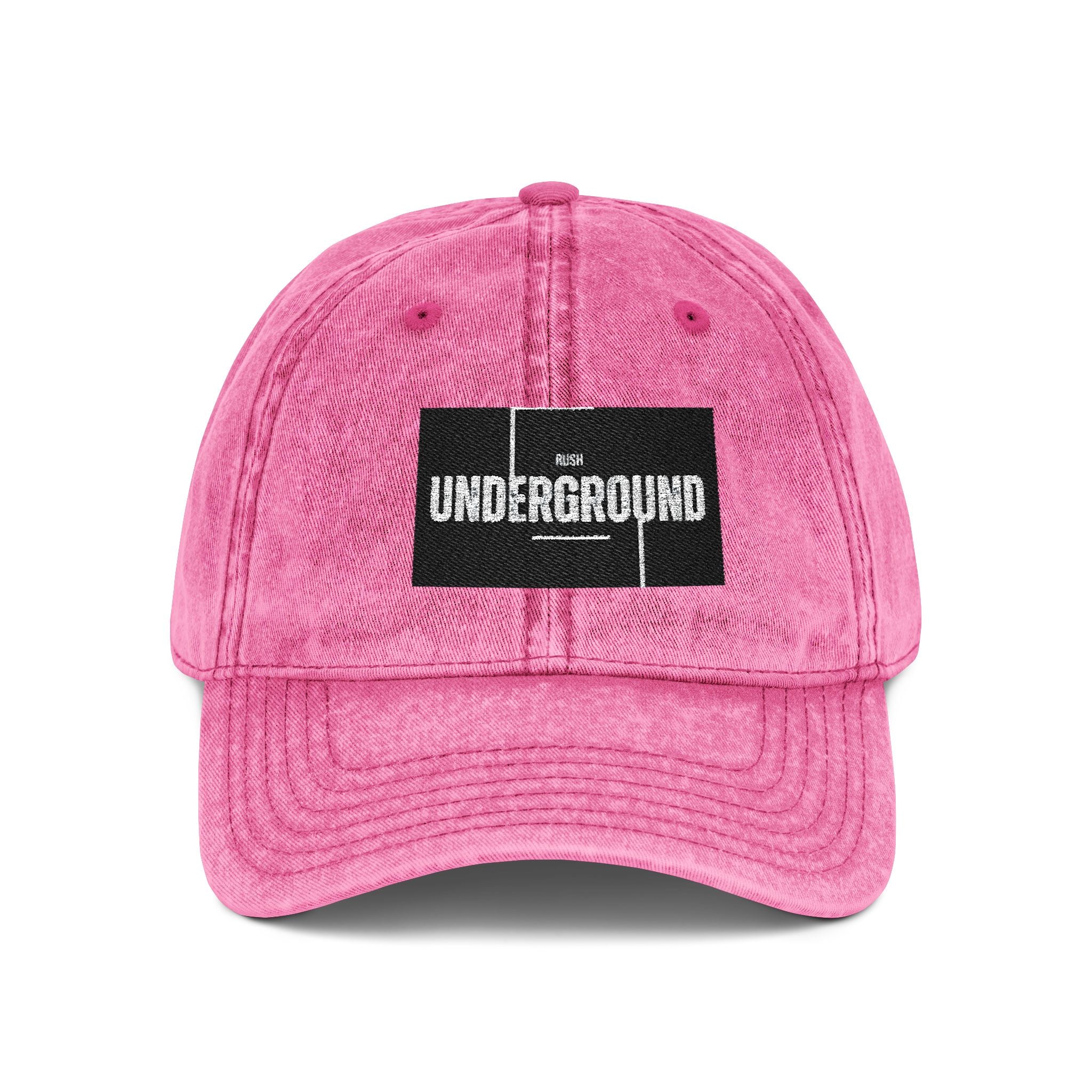 Vintage Embroidered Cap — 'Underground' Patch Distressed Baseball Hat