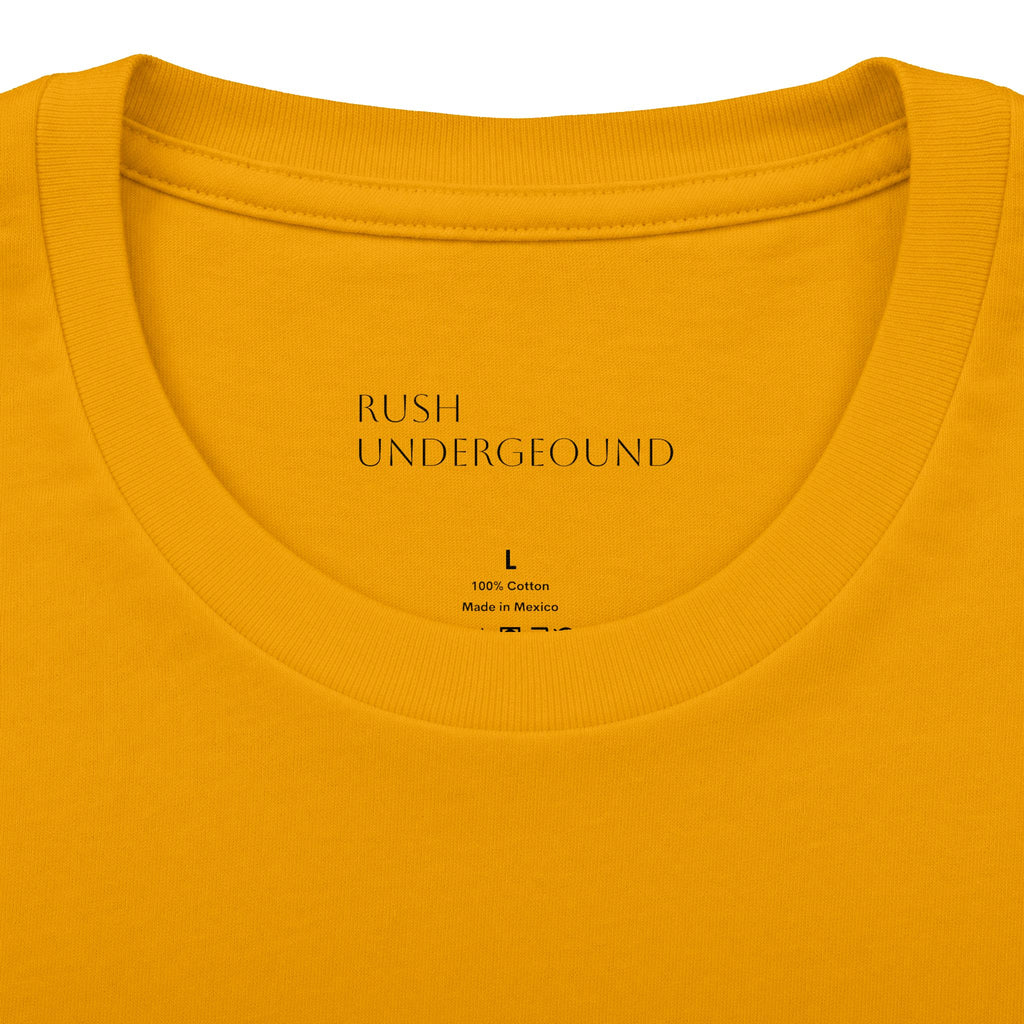 Underground Minimalist Graphic Tee — "Live With The Rush"