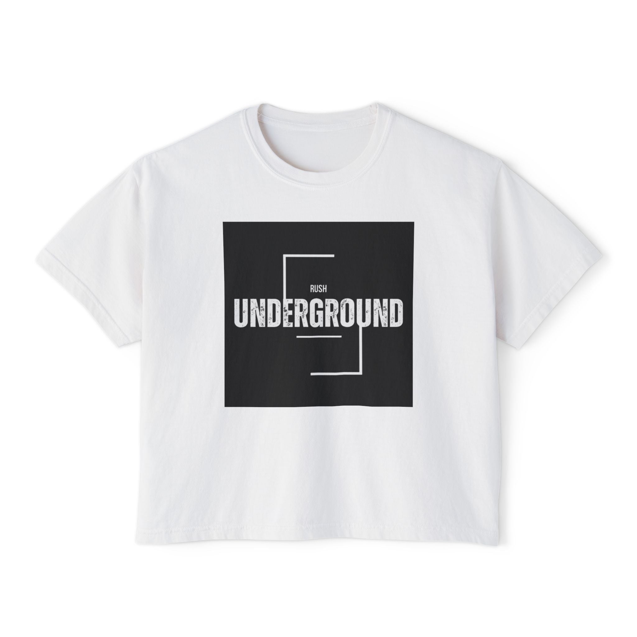 Underground Boxy Tee — Women's Minimalist Graphic Tee