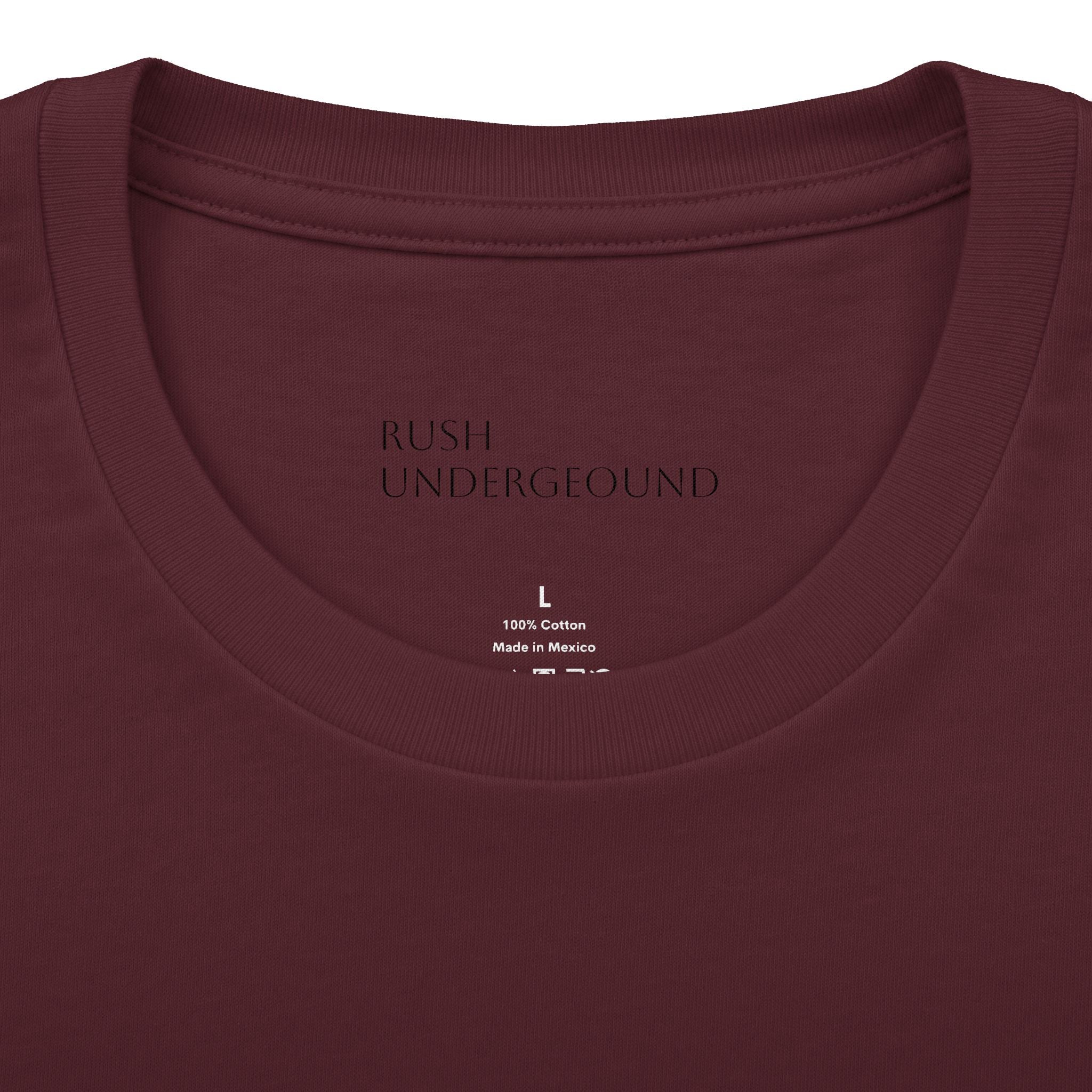 Underground Minimalist Graphic Tee — "Live With The Rush"
