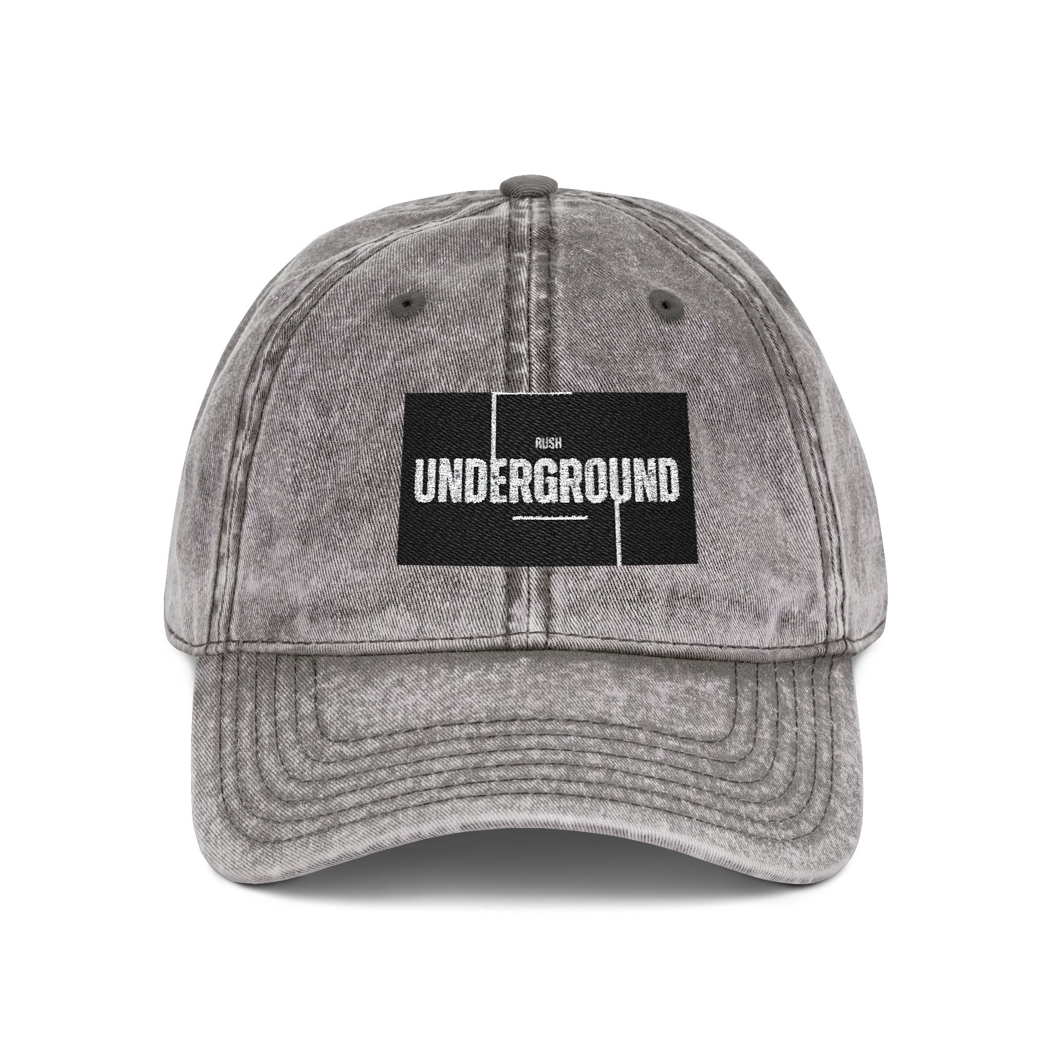 Vintage Embroidered Cap — 'Underground' Patch Distressed Baseball Hat