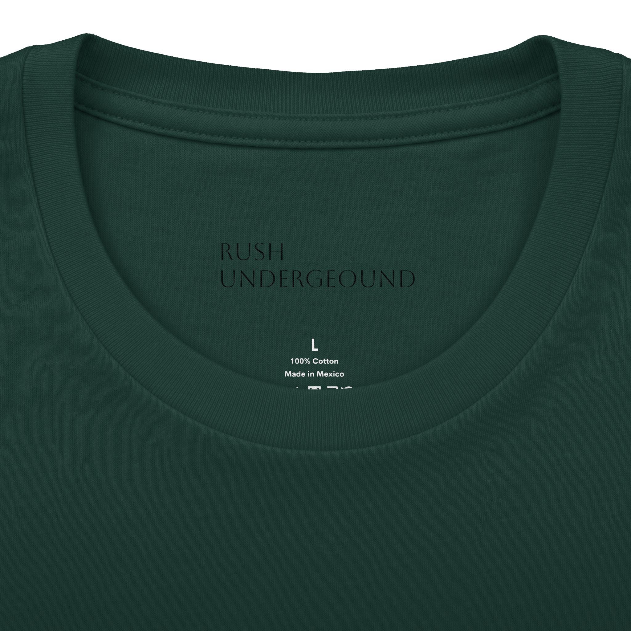 Underground Minimalist Graphic Tee — "Live With The Rush"