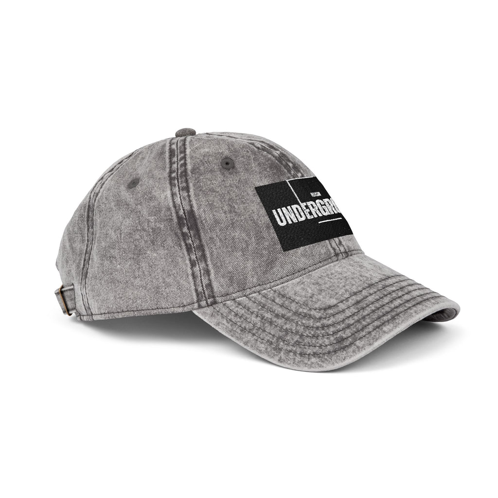 Vintage Embroidered Cap — 'Underground' Patch Distressed Baseball Hat
