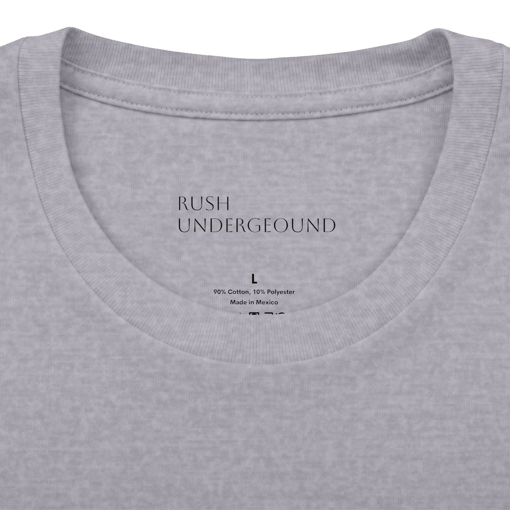 Underground Minimalist Graphic Tee — "Live With The Rush"
