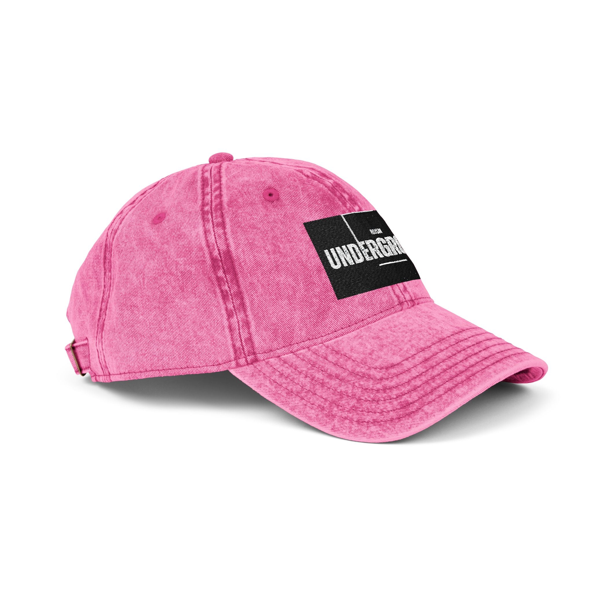 Vintage Embroidered Cap — 'Underground' Patch Distressed Baseball Hat