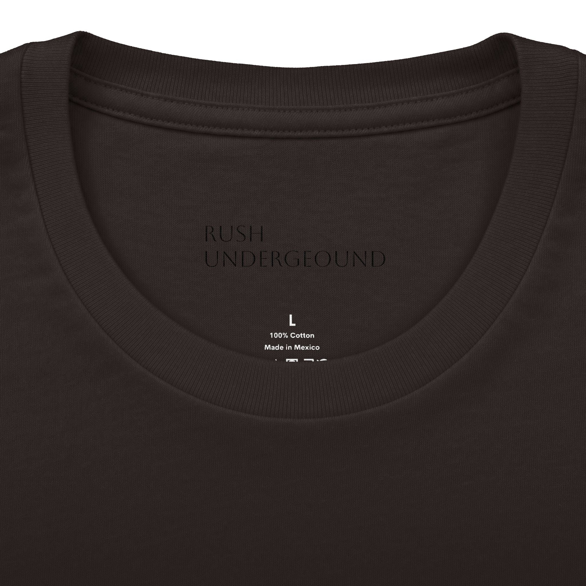 Underground Minimalist Graphic Tee — "Live With The Rush"