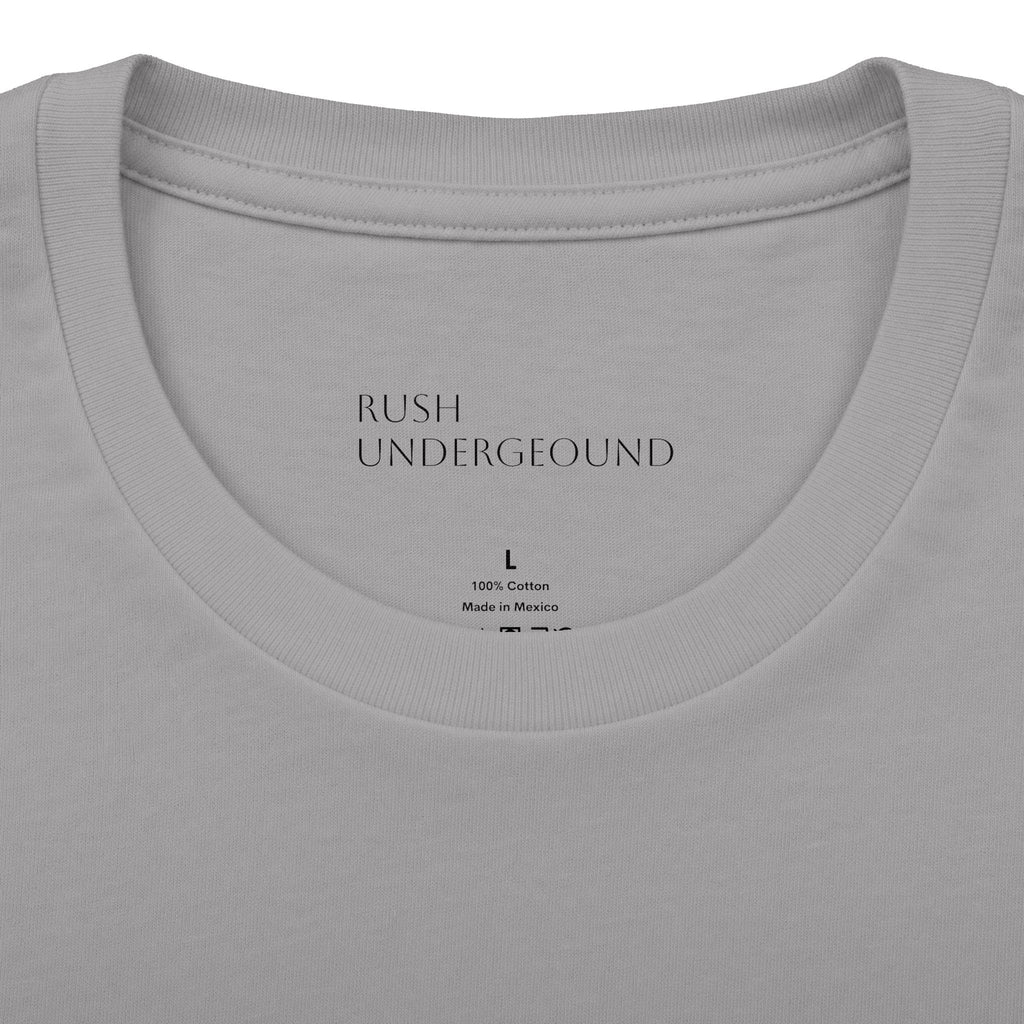 Underground Minimalist Graphic Tee — "Live With The Rush"