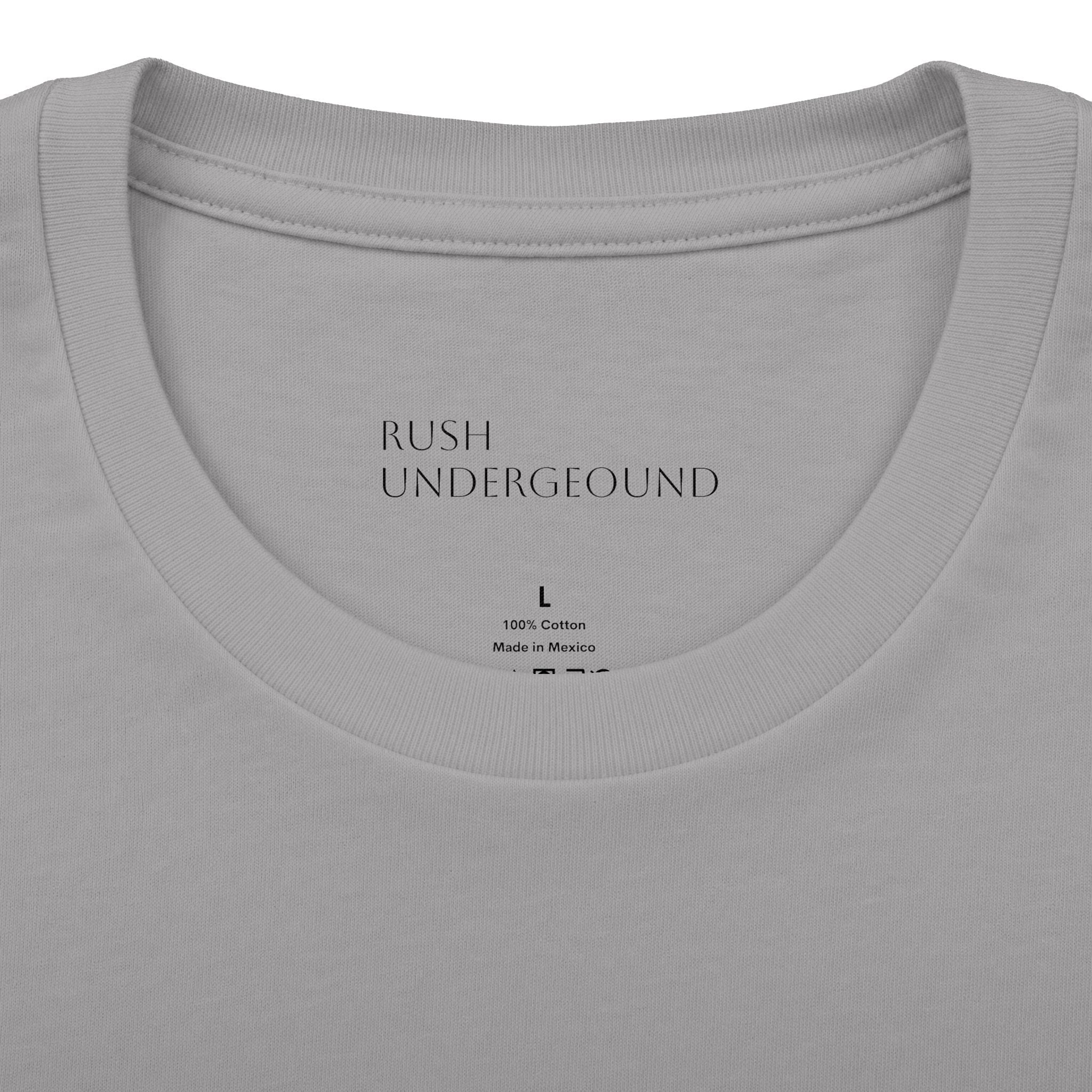 Underground Minimalist Graphic Tee — "Live With The Rush"