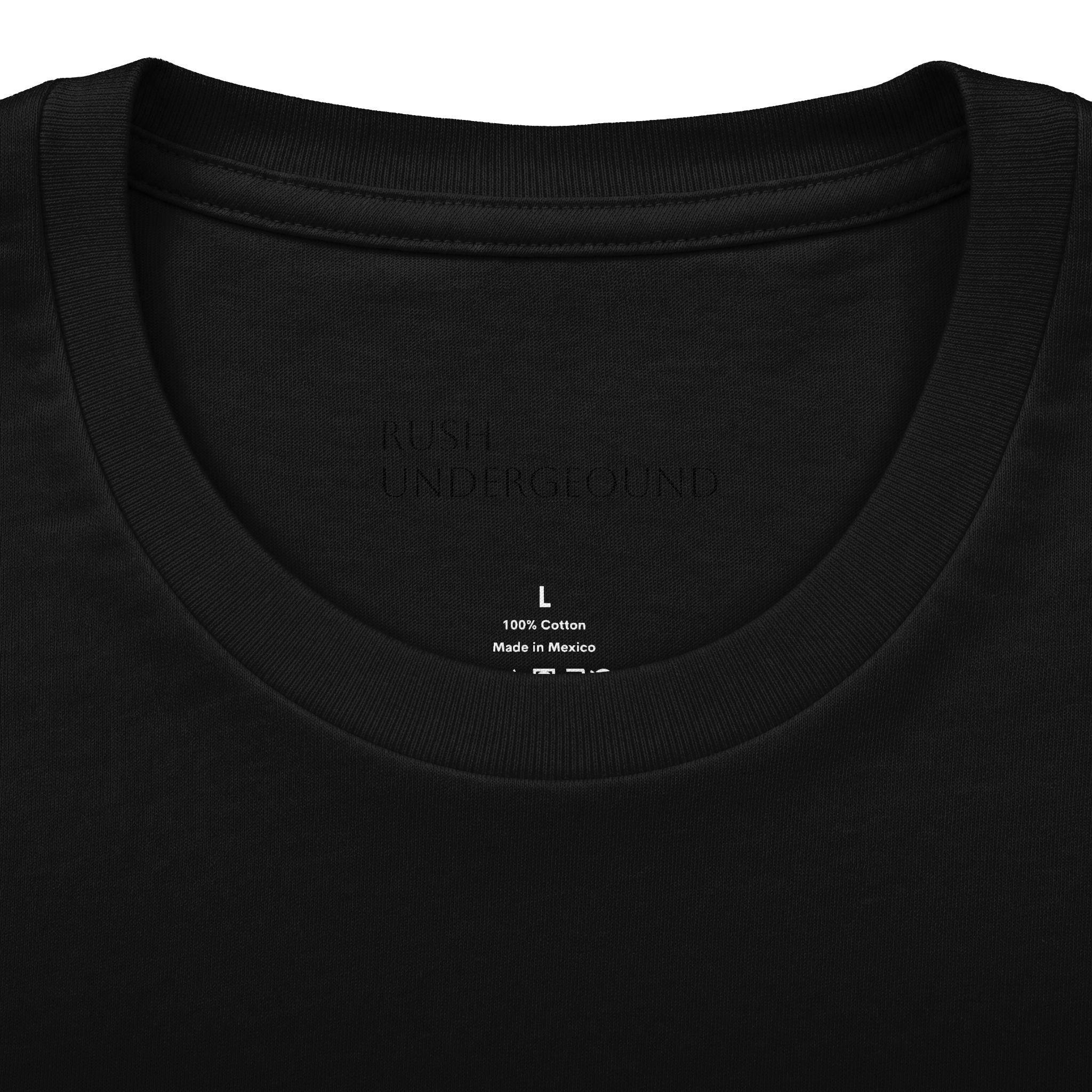 Underground Minimalist Graphic Tee — "Live With The Rush"