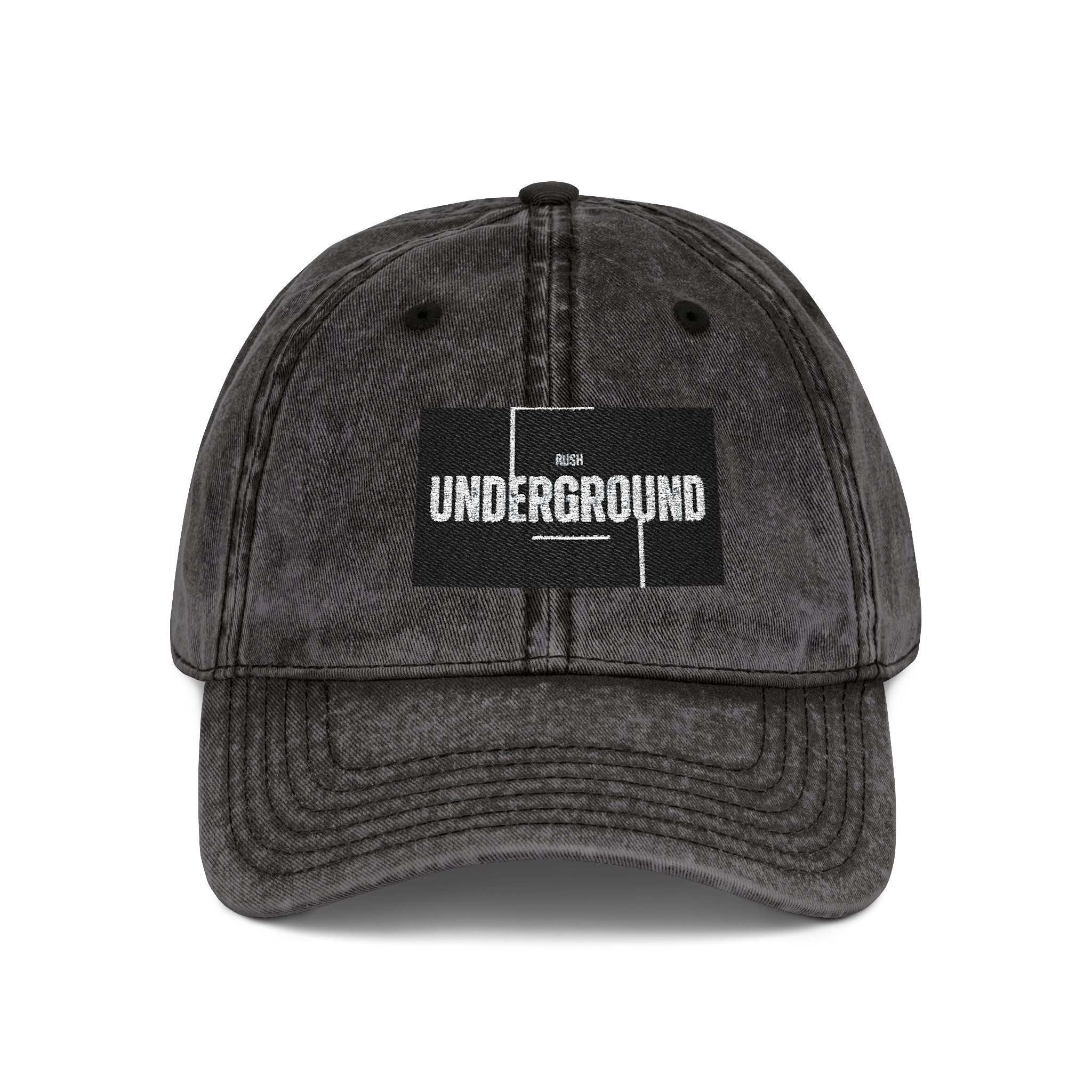 Vintage Embroidered Cap — 'Underground' Patch Distressed Baseball Hat