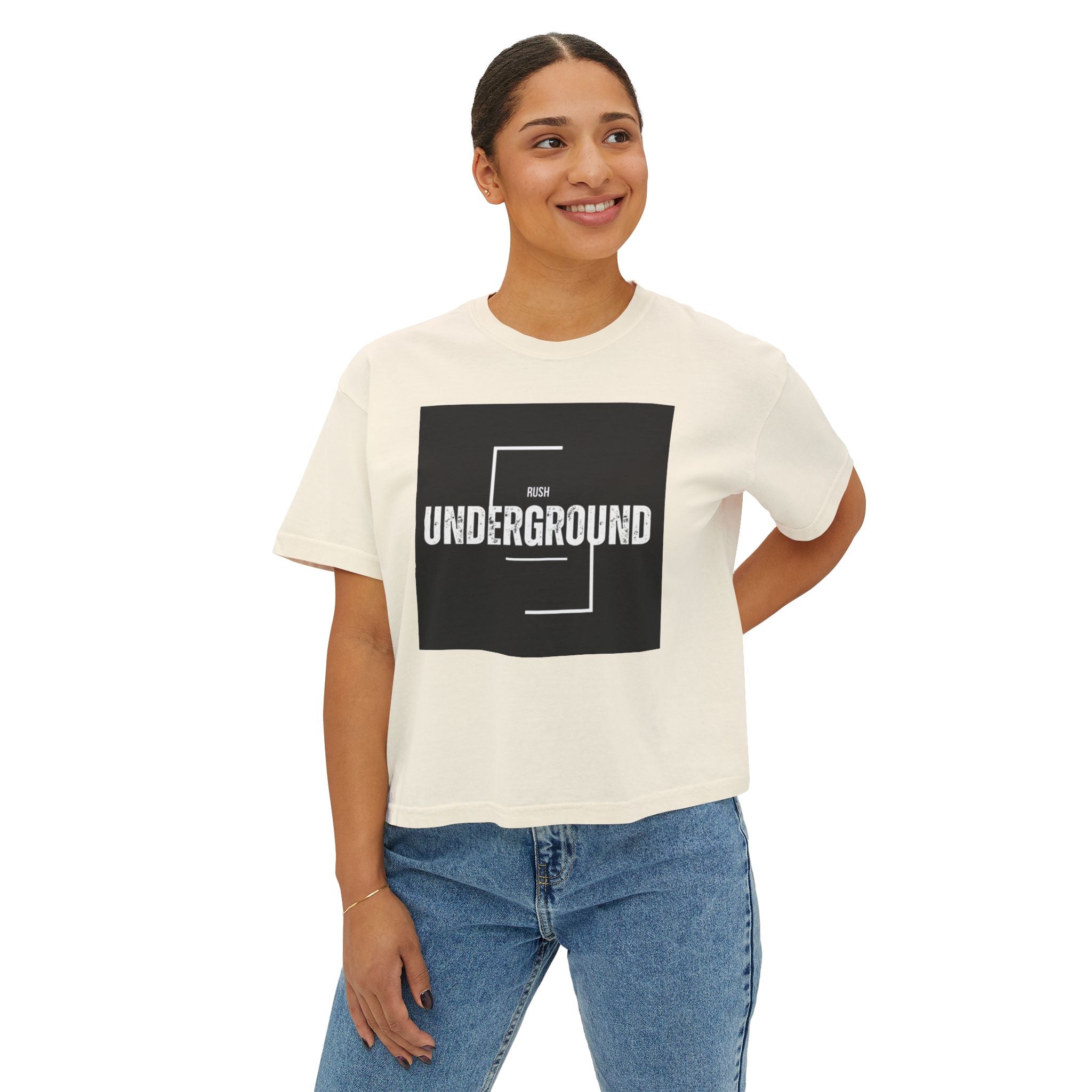 Underground Boxy Tee — Women's Minimalist Graphic Tee