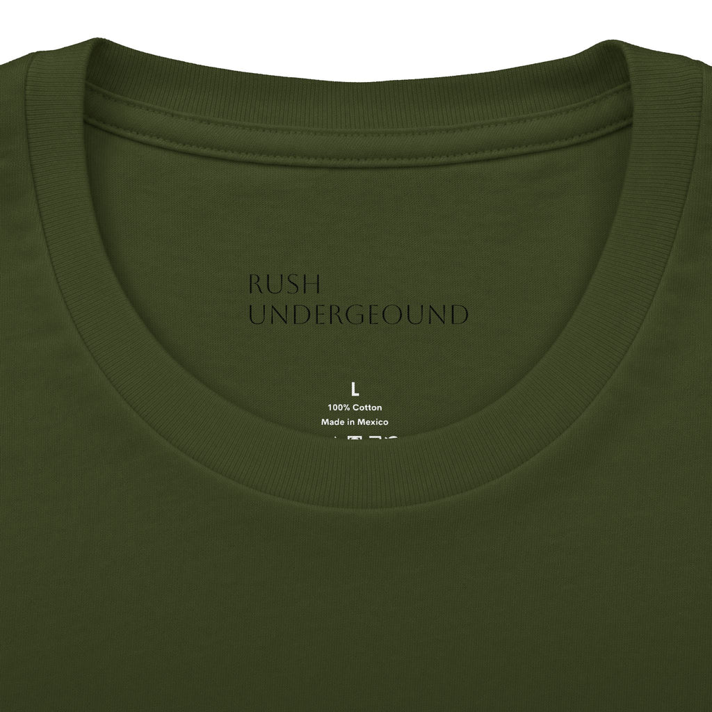 Underground Minimalist Graphic Tee — "Live With The Rush"
