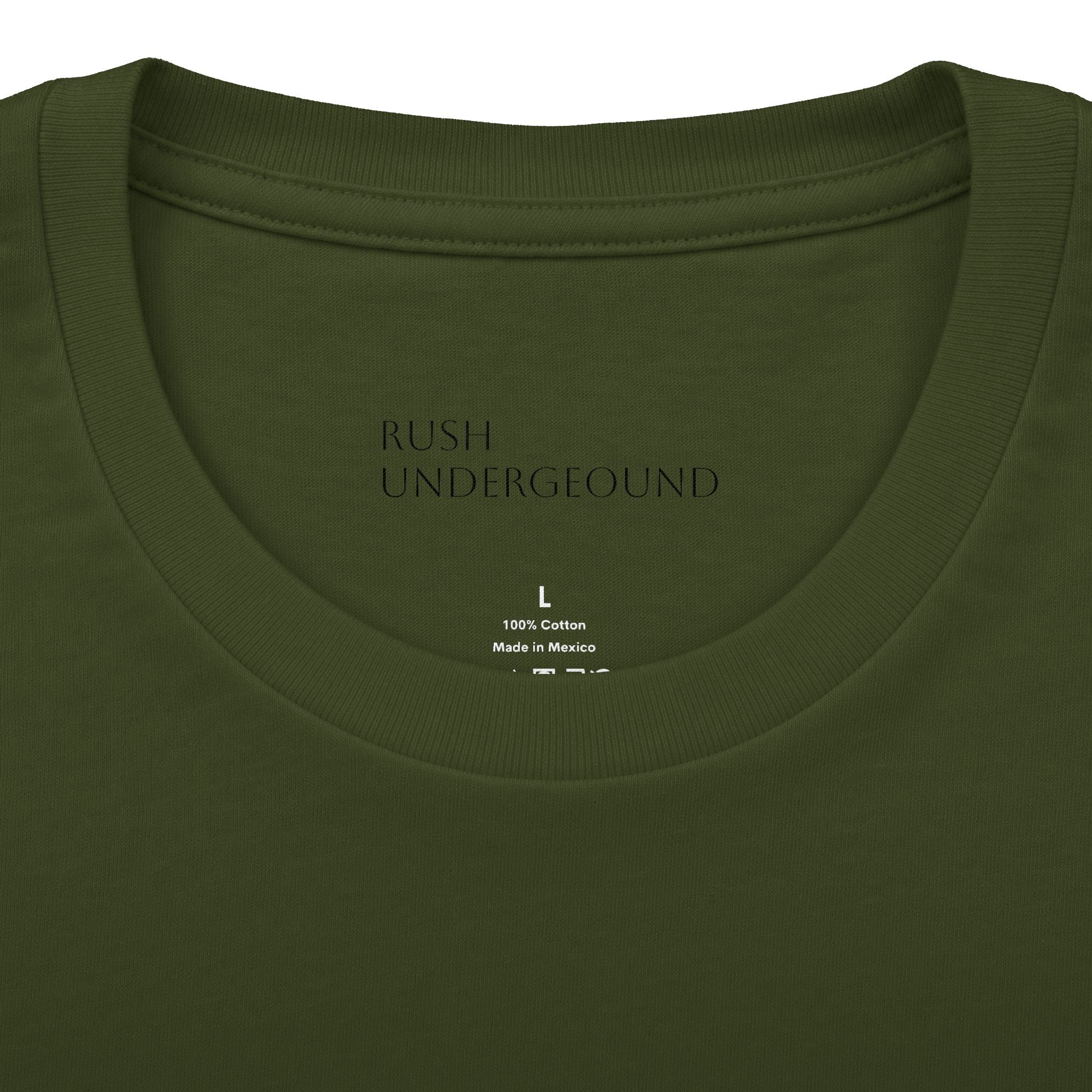 Underground Minimalist Graphic Tee — "Live With The Rush"